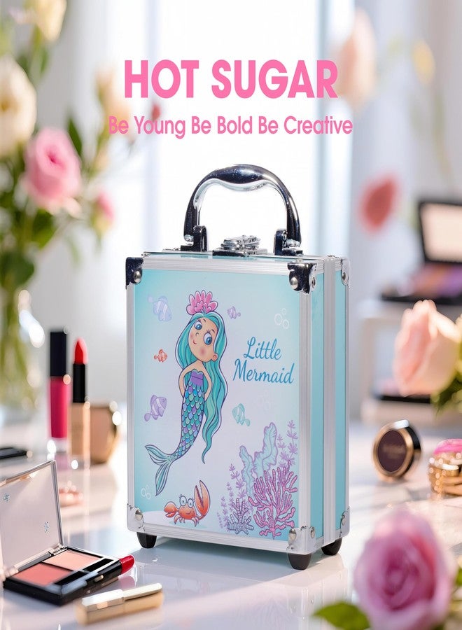 Hot Sugar Girls Makeup Kit Age 4-6 7-8 10-12, Little Girl Makeup Set, Makeup Kit for Teenagers 13-15 Includes Eyeshadow Lip Gloss Blush Highlighter Contour Brush (Blue Mermaid) - Image 5